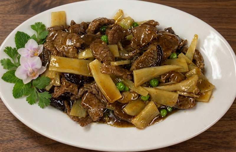 Beef with Bamboo & Mushroom